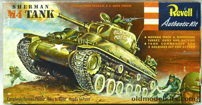 Revell 1/40 Sherman M4 Black Magic Tank - 'S' Issue, H522-149 plastic model kit